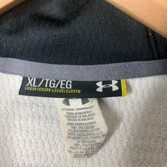 Under Armour Men’s XL Full Zip Hoodie Silver Grey 100% Polyester Athletic Style - Picture 2 of 15